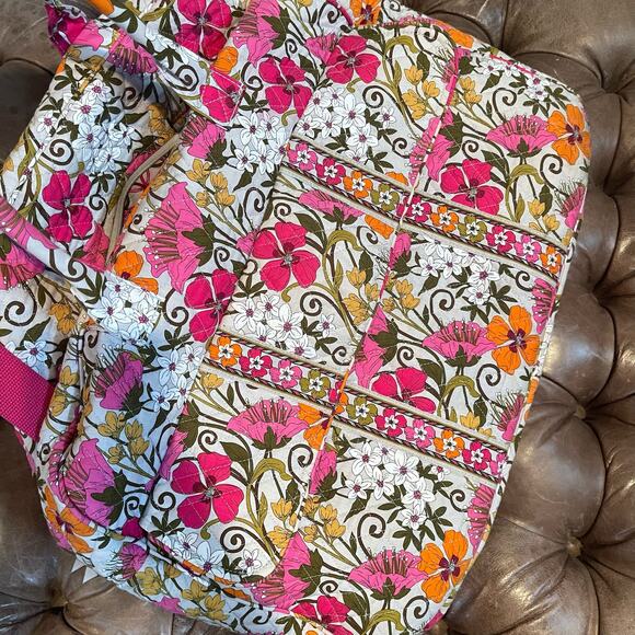 vera bradley tote bag pink with strap - Picture 1 of 9